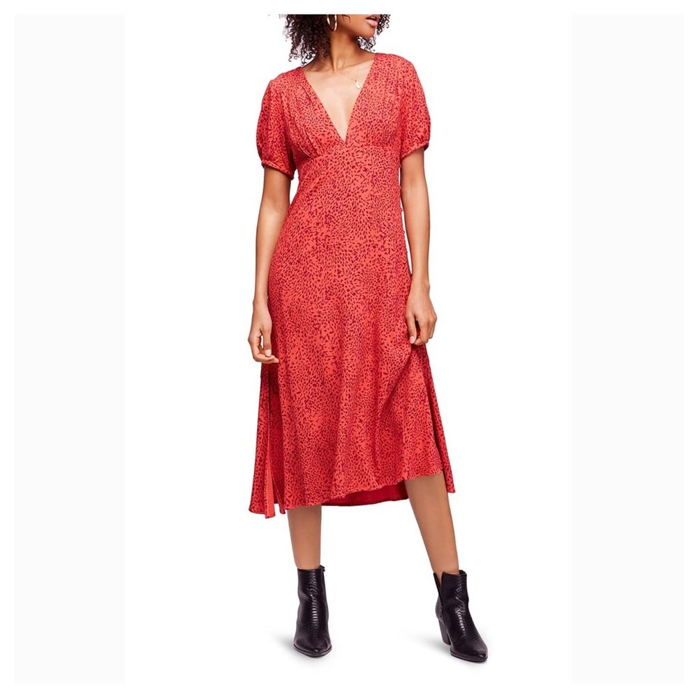 Free People Looking for Love Midi Dress - Picture 1 of 8